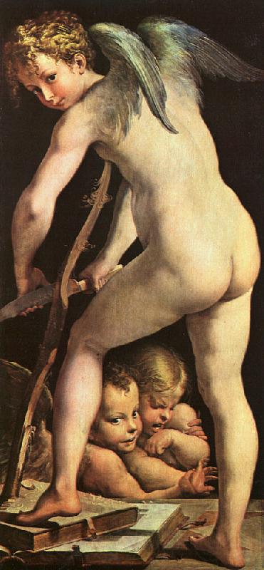 Girolamo Parmigianino Cupid Carving his Bow